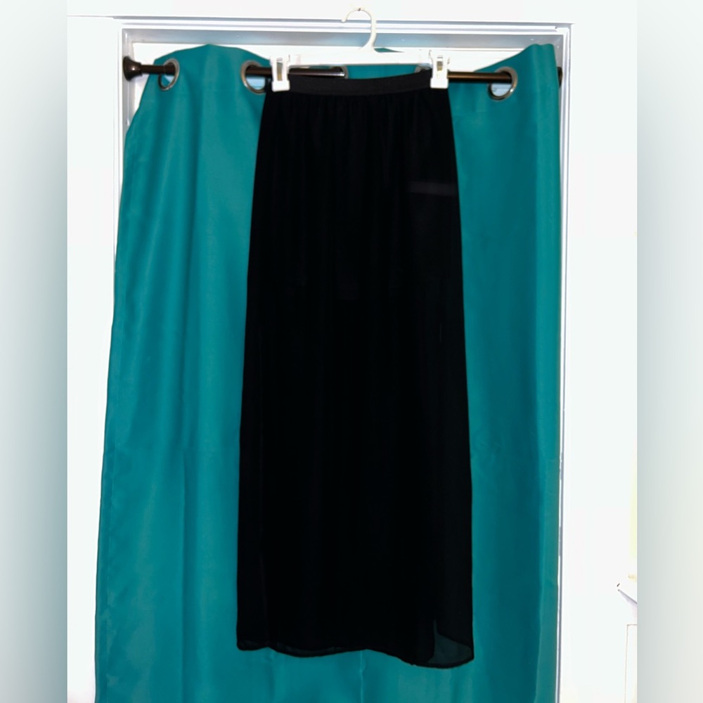 Black Skit Long with opening on both sides see through material